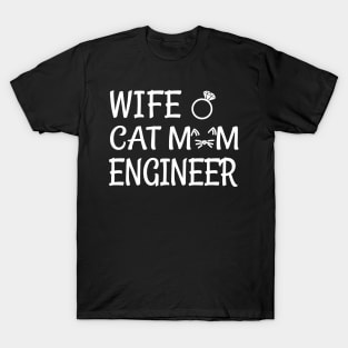 wife cat mom engineer T-Shirt